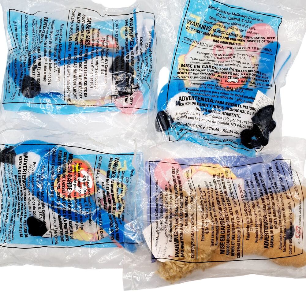 TY McDonald's Teenie Beanie Baby Set of 4 "Rocket" & Spunky"